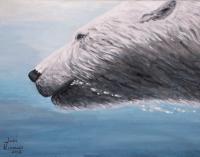 Wildlife - Polar Bear Splash - Acrylic On Canvas