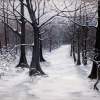 Forest Path In Winter - Acrylic On Canvas Paintings - By Judy Kirouac, Realism Painting Artist