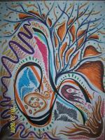 Carries Two-Lined Masterpiece - Marker Drawings - By Gwen Opiela, Abstract Drawing Artist