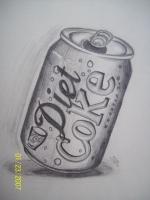 Tilted Coke Can - Pencil Drawings - By Gwen Opiela, Realism Drawing Artist