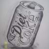 Tilted Coke Can - Pencil Drawings - By Gwen Opiela, Realism Drawing Artist