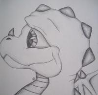 Baby Dragon - Pencil Drawings - By Gwen Opiela, Cartoon Drawing Artist