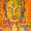 Buddha Painting- Face Of Serenity - Oil On Board Paintings - By Sofan Chan, Spiritual Art Painting Artist