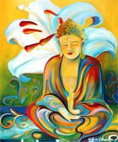 Buddhist Art- Lily Of Consciousness - Print On Paper Paintings - By Sofan Chan, Spiritual Art Painting Artist