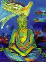Buddhist Art- Golden Spirit - Print Paintings - By Sofan Chan, Spiritual Art Painting Artist