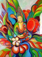 Buddha Paintings - Buddha Painting- Forest Of Light - Print On Paper