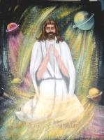 Religionabstractworldly - Jesus Praying - Acrylic On Canvas
