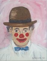 Clown Businessman - Acrylic On Canvas Paintings - By Bob Arnold, People Characters Painting Artist