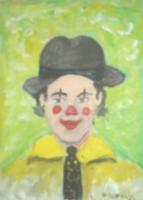Clown Happy - Acrylic On Canvas Paintings - By Bob Arnold, People Characters Painting Artist