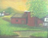 Rural Farm - Acrylic On Canvas Paintings - By Bob Arnold, Landscape Country Painting Artist