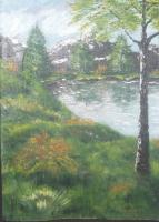 Northern Lake Country - Acrylic On Canvas Paintings - By Bob Arnold, Landscape Country Painting Artist