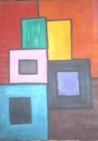 Abstract - Blocks - Acrylic On Heavy Water Color P