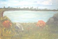 Landscape Water - Cedar Lake - Acrylic On Canvas