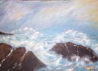 Seascape - Ocean Spray - Acrylic On Wallboard