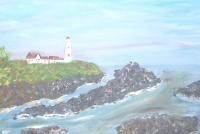 Ocean - Light House Ocean - Acrylic On Canvas