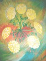 Abstract Flowers - Acrylic On Canvas Paintings - By Bob Arnold, Still Life Painting Artist