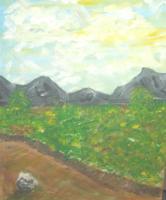 Landscape Country - Mountain Roadside - Acrylic On Canvas