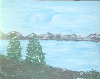 Landscape Water - Northern Lake - Acrylic On Canvas