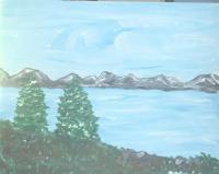 Northern Lake - Acrylic On Canvas Paintings - By Bob Arnold, Landscape Water Painting Artist