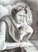 Surfers Angel - Pencil Drawings - By Linda Mason, Classic Black And White Drawing Artist