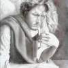 Surfers Angel - Pencil Drawings - By Linda Mason, Classic Black And White Drawing Artist