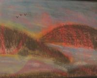 Landscapes - Fire Mountain - Pastel