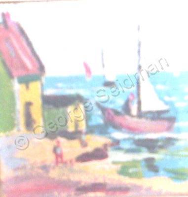 Coastal Settings - Boat And House - Oil