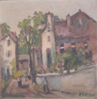 Town Scene - Oil Paintings - By George Seidman, Post Impressionist Painting Artist