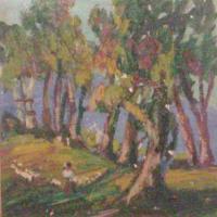 Lake Scene - Oil Paintings - By George Seidman, Post Impressionist Painting Artist