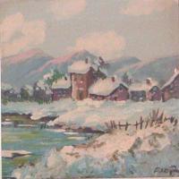 Winter Lake - Oil Paintings - By George Seidman, Post Impressionist Painting Artist