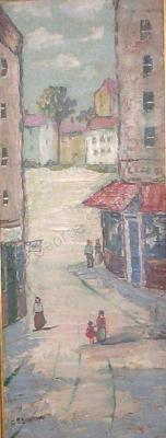 City And Town - City Street Scene - Oil