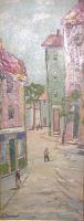 City Street Scene - Oil Paintings - By George Seidman, Post Impressionist Painting Artist