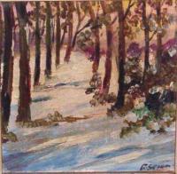 Winter Woods - Oil Paintings - By George Seidman, Post Impressionist Painting Artist