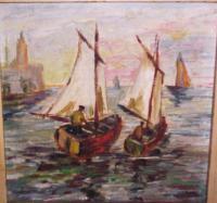 Out To Sea - Oil Paintings - By George Seidman, Post Impressionist Painting Artist