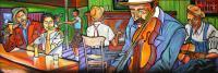 Juke Joint Jam - Acrylic On Wood Cutout Paintings - By Gray Gallery, Folk Art 3-D Layers Painting Artist