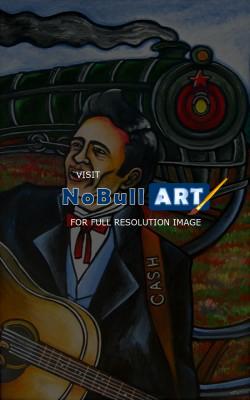 In Gallery Memphis - Johnny Cash Folsom Prison Blues - Acrylic On Wood