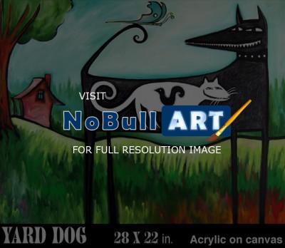 Yard Dog Collection - Yard Dog Number 155 - Acrylic On Canvas