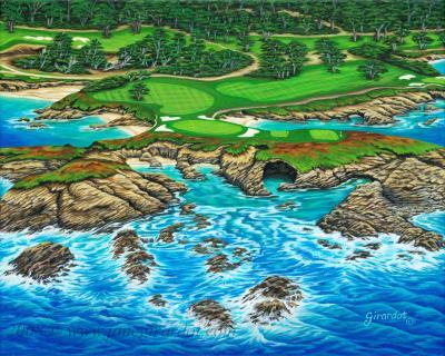 Seascapes - Pebble Beach 15Th Hole-North - Acrylic On Canvas