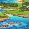 Pebble Beach 15Th Hole-South - Acrylic On Canvas Paintings - By Jane Girardot, Realism Painting Artist