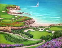 Newport Coast - Acrylic On Canvas Paintings - By Jane Girardot, Realism Painting Artist