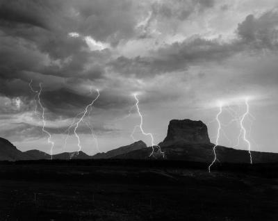 Dancing Light - Lightning Stor - Chief Mountain Montana - Digital