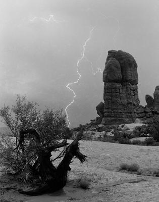 Dancing Light - Lightning Stor - Arches National Park Utah - Digital