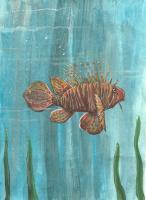 Lion Fish - Acrylic Paintings - By Drew Woerner, Experimental Painting Artist