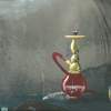 Hookah Red Glass And Gold Brass - Acrylic Paintings - By Drew Woerner, Whimsical Painting Artist