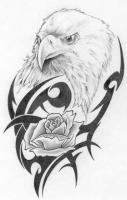Rose Eagle - Pencil N Ink Drawings - By Richard Jones, Native American Art Drawing Artist