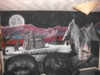 Gothic Horror Mural - Mixed On Walls Mixed Media - By Chris Charles, Murals Mixed Media Artist