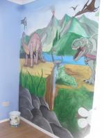 Dinosaur Mural - Mixed On Walls Mixed Media - By Chris Charles, Murals Mixed Media Artist