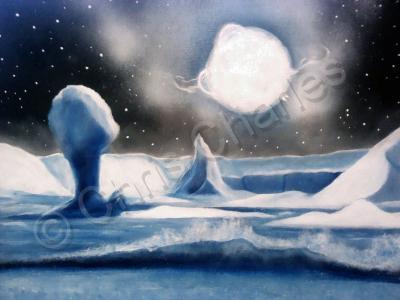 Some Of My Canvas Artwork - Ice Cold Of Space - Mixed On Canvas