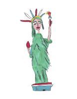 Statue Of Liberty - Digital Digital - By Shaun Blanc, Abstract Character Illustratio Digital Artist