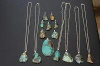 Unusual Assort Turquoise Pieces - Natural Stones Jewelry - By Karl Rockhound, Freestyle Jewelry Jewelry Artist
